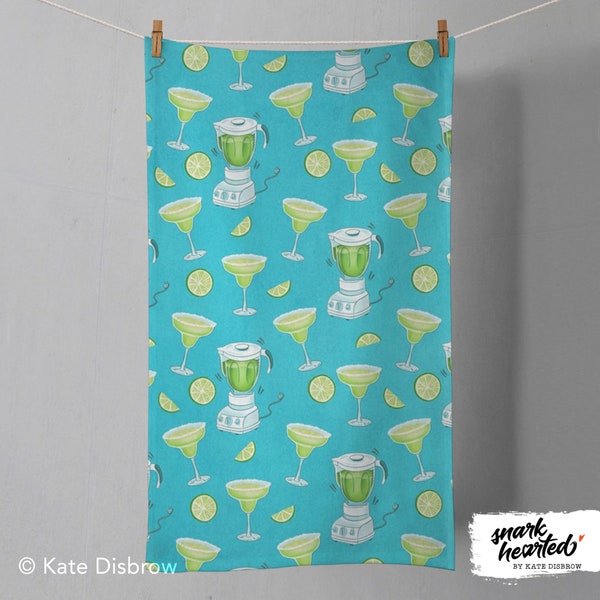 Margarita Blender Fiesta Tea Towel In Aqua