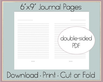 6x9 Lined Paper Instant Download | 12x18 | Journal Pages | Lined Journal Pages | Printable Lined Paper | Lined Pages Print