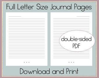 Descarga de páginas rayadas / Páginas tamaño carta / Papel rayado tamaño carta / Líneas imprimibles 8.5x11 / Páginas de diario descargables / Páginas de cuaderno