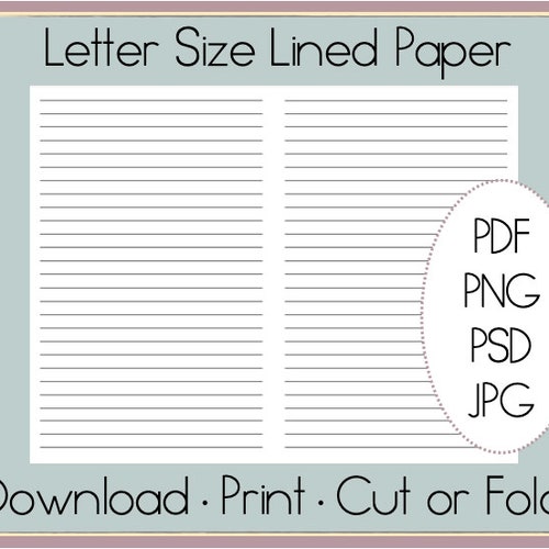 lined paper digital lined paper printable lined pages etsy