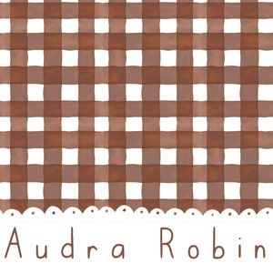 Gebrannt Orange Gingham Nahtloses Muster Nahtlose Datei Wiederholen Karo Oberfläche Muster gemalt Aquarell Wiederholen Bauernhaus Picknick Digital
