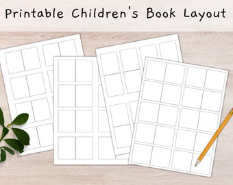 Plantilla de planificación de libros ilustrados para escritores / Mapa de libros infantiles / Cuadrícula de miniaturas / Diseño de maquetación para autores y profesores / Plan de libro