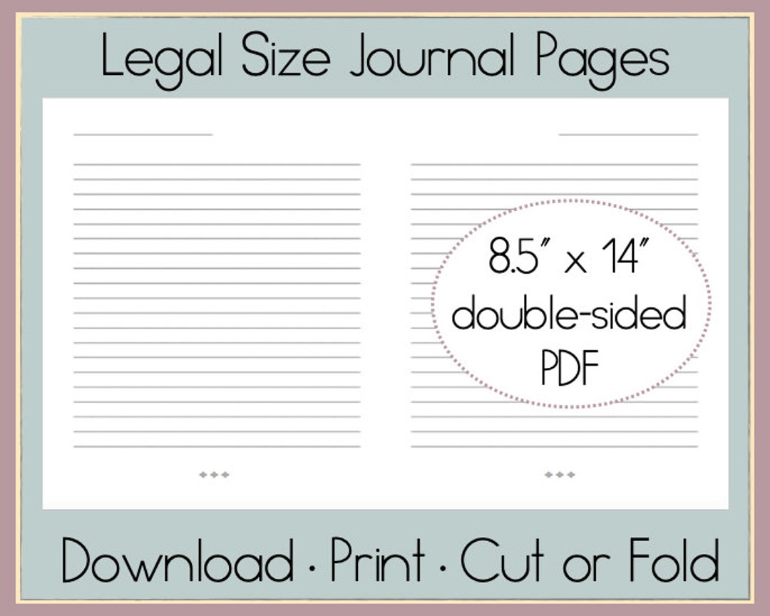Lined Paper Instant Download | Legal Size | Journal Pages | Lined ...