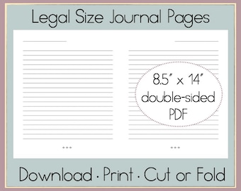 Lined Paper Instant Download | Legal Size | Journal Pages | Lined Journal Pages | Printable Lined Paper | Lined Pages Print