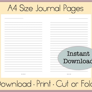 Lined Pages Download | A4 Size Journal Pages | A4 Size Lined Paper | Printable A4 Lines | Journal Paper Downloadable | Notebook Pages | A4