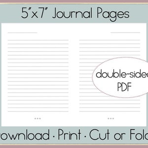 5x7 Lined Paper Instant Download | Digital Lined Paper | Journal Pages | Lined Journal Pages | Printable Lined Paper | Lined Pages Print