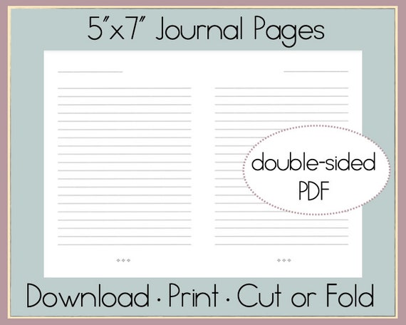 5x7 Lined Paper Instant Download | Digital Lined Paper | Journal Pages |  Lined Journal Pages | Printable Lined Paper | Lined Pages Print