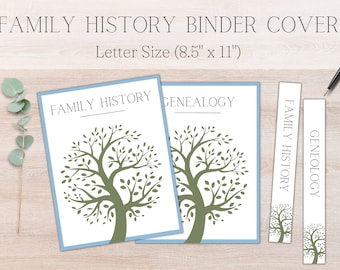 Family History Binder Cover | Genealogy Cover | Printable Cover Sheet | Downloadable Family History Book | Pedigree | Ancestry Book Cover