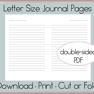 Lined Paper Instant Download | Letter Size | Journal Pages | Lined Journal Pages | Printable Lined Paper | Lined Pages Print