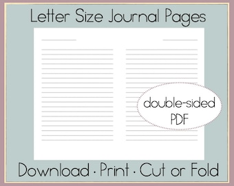 Lined Paper Instant Download | Letter Size | Journal Pages | Lined Journal Pages | Printable Lined Paper | Lined Pages Print