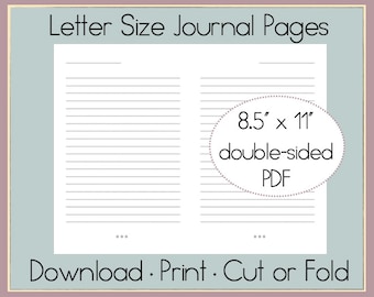 Lined Paper Instant Download | Letter Size | Journal Pages | Lined Journal Pages | Printable Lined Paper | Lined Pages Print