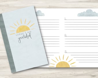 Printable Gratitude Journal Thankful Notebook Digital Download Print Family Kids Diary Grateful Thanksgiving Gratitude Notebook Downloadable