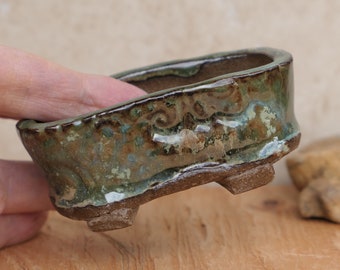 Handbuilt Ceramic Small Mame Plant Pot -Succulent Pot -Bonsai Pot -Fine Ceramic Ware - Original Clay Art -Small Batch Handbuilt Pottery