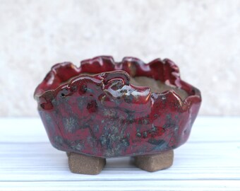 Handbuilt Ceramic Small Pot -Flower Pot -Succulent Pot -Bonsai Pot -Fine Ceramic Ware - Original Clay Art -Small Batch Handbuilt Pottery