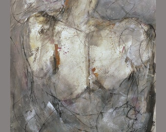 Expressive Female Feminine Painting - Female Figure - Abstract Figurative Art - 18x24 XL Art