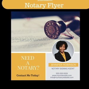 Notary Social Media Marketing Flyer Template | Loan Signing Agent | Mobile Notary