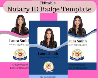 ID Badge Template | Notary Public | Loan Signing Agent |