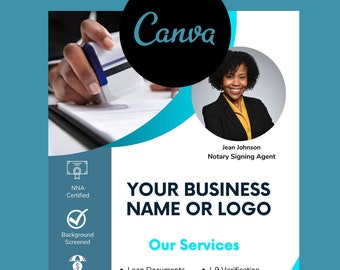 Notary Marketing Flyer Template | Loan Signing Agent | Mobile Notary