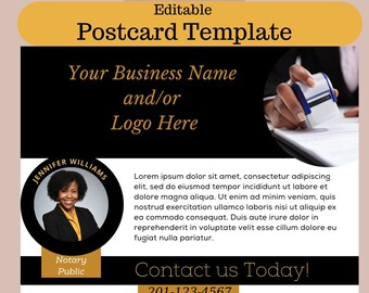 Notary Marketing Postcard Template | Loan Signing Agent | Mobile Notary