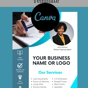 Notary Marketing Flyer Template | Loan Signing Agent | Mobile Notary
