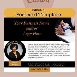 Notary Marketing Postcard Template | Loan Signing Agent | Mobile Notary