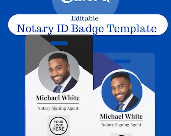 NSA ID Badge Template | Notary Public | Loan Signing Agent |