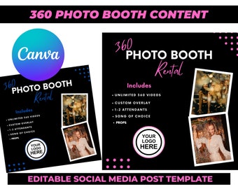 360 Photo Booth Social Media Posts | Content| Photo Booth Marketing | Event Rentals