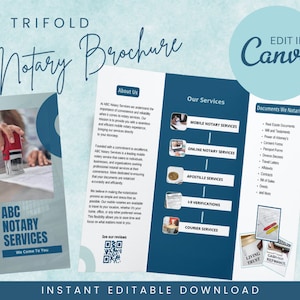 Notary Marketing Brochure| Loan Signing Agent | Mobile Notary