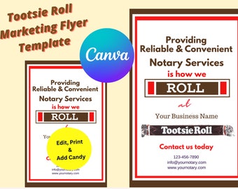 Tootsie Roll Marketing Flyer Template | Loan Signing Agent | Mobile Notary