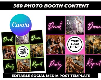 360 Photo Booth Social Media Post | IG Content| Photo Booth Marketing | Photo Booth Rentals