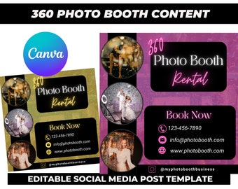 360 Photo Booth Social Media Post | IG Content| Photo Booth Marketing | Photo Booth Rentals