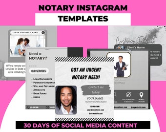 30 Notary Social Media Posts| Loan Signing Agent | Mobile Notary| IG & FB Post| Google My business Content