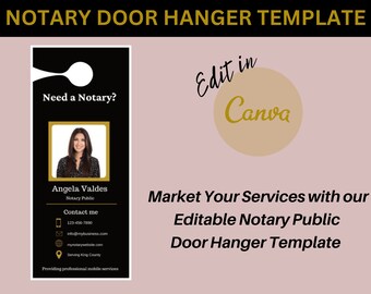 Printable Notary Public/ Mobile Notary Door Tag Template | Notary Marketing and Advertising