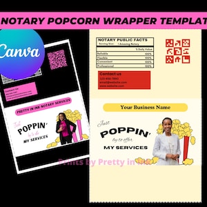 Szablon opakowania na popcorn do marketingu notarialnego | Agent podpisywania pożyczek | Mobilny notariusz