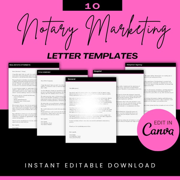 Notary Marketing Letter/ Email | Loan Signing Agent | Mobile Notary