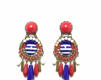 Pendientes Happy marca Melizi jewelry Marino