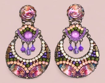 Tropical crystal earrings