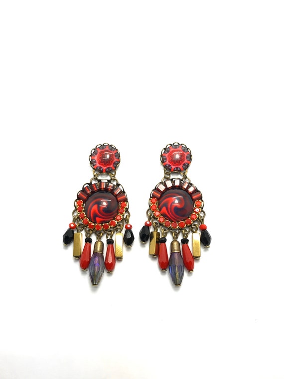 Happy Red velvet earrings