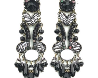 Pendientes de cristales ZEBRA