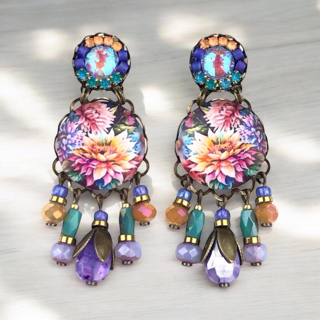 Dalia handmade crystal earrings