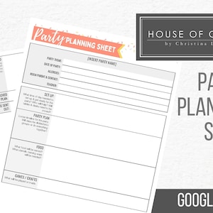 Room Mom Party Planning Sheet Room Parent Planner Party Planning Sheet