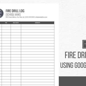 INSTANT DOWNLOAD: Fire Drill Log on Google Docs, Teacher Templates, Back to School Documents, Daycare Documents