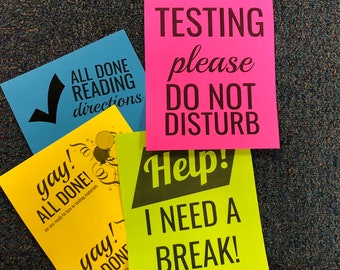 INSTANT DOWNLOAD: Testing Door Signs. State Testing signs for door. Classroom signs.