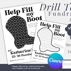 Drill Team Fill Boot Fundraising Template, Dance Team Fundraising Template