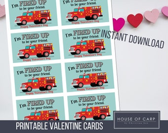 FireTruck Valentine Printables