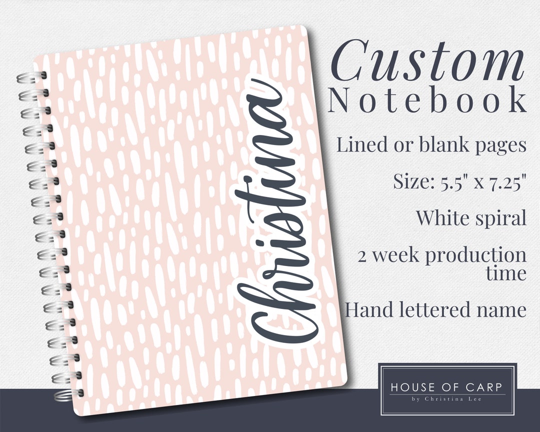 Personalized Custom Notebook, Teacher Gift or Bridesmaid Gift - Etsy