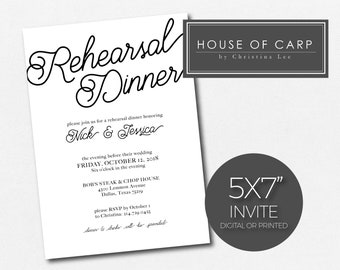 Rehearsal Dinner Invitation Greenery Rehearsal Dinner Mother of the Groom