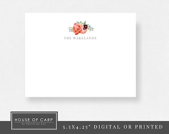 Personalized Stationery, Flat Stationery, Custom Notecards