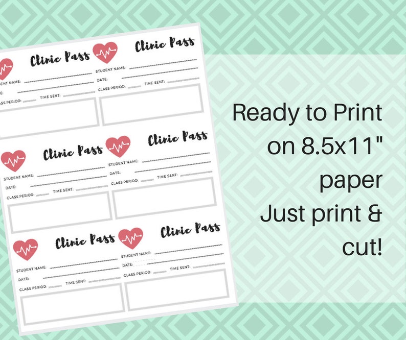 Nurse's Pass Clinic Pass Digital Download Printable | Etsy