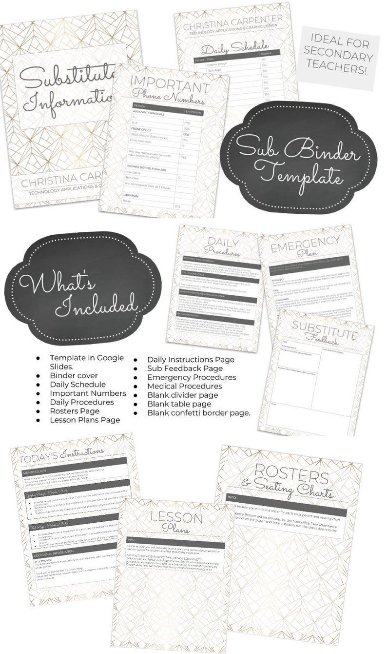 INSTANT DOWNLOAD Sub Binder Template Using Google Slides Etsy
